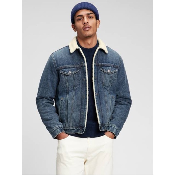 GAP Denim Sherpa Icon Jacket - Picture 3 of 7